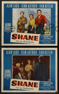 5t0443 SHANE 6 LCs 1953 great images of Alan Ladd, Jean Arthur, Van Heflin, Brandon De Wilde!