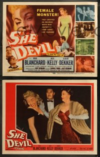 5t0276 SHE DEVIL 8 LCs 1957 sexy inhuman female monster who destroyed everything she touched!