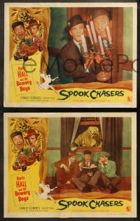 5t0292 SPOOK CHASERS 8 LCs 1957 Huntz Hall and the Bowery Boys, cool wacky horror border art!