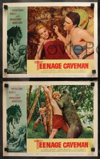 5t0393 TEENAGE CAVEMAN 7 LCs 1958 Roger Corman, prehistoric rebels against prehistoric monsters!