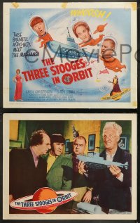 5t0318 THREE STOOGES IN ORBIT 8 LCs 1962 astro-nuts Moe, Larry & Curly-Joe meet the sexy Martians!