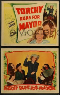 5t0323 TORCHY RUNS FOR MAYOR 8 LCs 1939 sexy Glenda Farrell as Blane, ultra rare complete set!