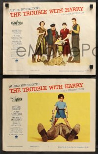 5t0330 TROUBLE WITH HARRY 8 LCs 1955 Alfred Hitchcock, Edmund Gwenn, Forsythe, Shirley MacLaine!