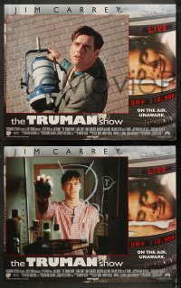 5t0331 TRUMAN SHOW 8 LCs 1998 great images of Jim Carrey, Ed Harris, directed by Peter Weir!