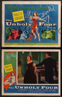 5t0337 UNHOLY FOUR 8 LCs 1954 Terence Fisher's A Stranger Came Home, Paulette Goddard, Hammer!