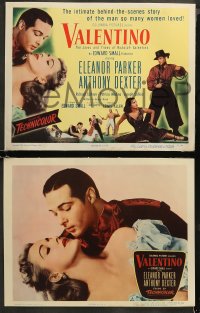 5t0339 VALENTINO 8 LCs 1951 Eleanor Parker, Anthony Dexter as Rudolph, the intimate story!