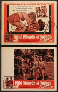 5t0352 WILD WOMEN OF WONGO 8 LCs 1958 wacky cave babes, untamed maidens capture their mates!