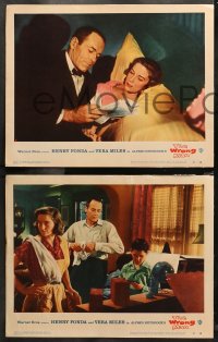 5t0665 WRONG MAN 3 LCs 1957 Alfred Hitchcock, great images of Henry Fonda and gorgeous Vera Miles!