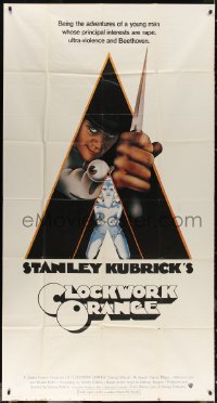 5w0050 CLOCKWORK ORANGE int'l 3sh 1972 Stanley Kubrick classic, Castle art of Malcolm McDowell!