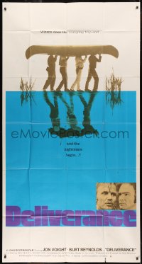 5w0055 DELIVERANCE int'l 3sh 1972 John Boorman classic, different image of men carrying canoe!