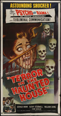 5w0088 MY WORLD DIES SCREAMING 3sh 1958 Terror in Haunted House, astounding shocker, different!