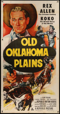 5w0093 OLD OKLAHOMA PLAINS 3sh 1952 art of Arizona Cowboy Rex Allen and Koko the Miracle Horse!