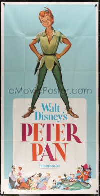 5w0099 PETER PAN 3sh R1969 Walt Disney animated cartoon fantasy classic, great full-length art!