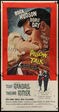 5w0101 PILLOW TALK 3sh 1959 bachelor Rock Hudson loves pretty career girl Doris Day, best kiss c/u!