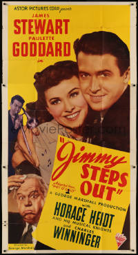5w0102 POT O' GOLD 3sh R1946 romantic c/u of James Stewart & Paulette Goddard, Jimmy Steps Out!