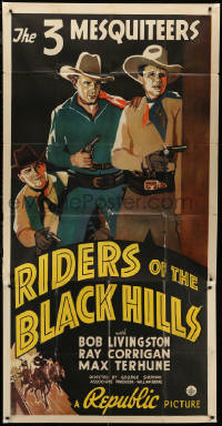 5w0106 RIDERS OF THE BLACK HILLS 3sh 1938 3 Mesquiteers, Livingston, Crash Corrigan, Terhune, rare!