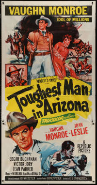 5w0137 TOUGHEST MAN IN ARIZONA 3sh 1952 art of Vaughn Monroe, Idol of Millions & Joan Leslie!