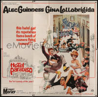 5w0010 HOTEL PARADISO 6sh 1966 wacky Frank Frazetta art of Alec Guinness & sexy Gina Lollobrigida!