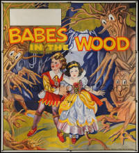 5w0022 BABES IN THE WOOD stage play English 6sh 1930s Tenggren-like art of kids & menacing trees!
