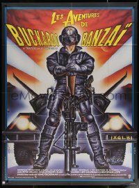 5w0876 ADVENTURES OF BUCKAROO BANZAI French 1p 1986 cool different art of Peter Weller by Melki!