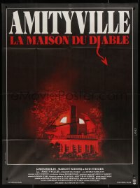 5w0886 AMITYVILLE HORROR French 1p 1980 great image of haunted house, for God's sake get out!