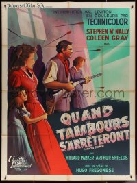 5w0888 APACHE DRUMS French 1p 1951 Val Lewton's last, different art of Stephen McNally & Coleen Gray!