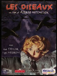 5w0926 BIRDS French 1p R1999 Alfred Hitchcock, classic image of Tippi Hedren being attacked!