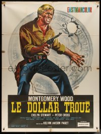 5w0935 BLOOD FOR A SILVER DOLLAR French 1p 1965 Un Dollaro Bucato, Symeoni spaghetti western art!