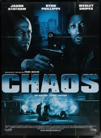 5w0977 CHAOS French 1p 2006 great close up of Jason Statham & Wesley Snipes with guns!