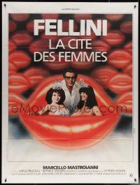 5w0989 CITY OF WOMEN French 1p 1980 Fellini's La Citta delle donne, Mastroianni, sexy Landi art!