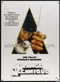 5w0993 CLOCKWORK ORANGE French 1p R1990s Stanley Kubrick classic, Castle art of Malcolm McDowell!