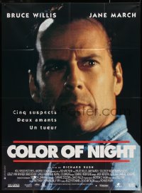 5w0998 COLOR OF NIGHT French 1p 1994 super close up of Bruce Willis, nothing is what it seems!