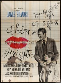 5w1024 DEAR BRIGITTE French 1p 1965 Jimmy Stewart, great different artwork by C. Broutin!