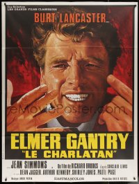 5w1047 ELMER GANTRY French 1p R1978 different Jean Mascii close up art of Burt Lancaster, rare!