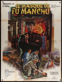 5w1059 FACE OF FU MANCHU French 1p 1966 different art of Asian villain Chris Lee by Jean Mascii!