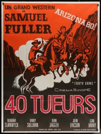 5w1080 FORTY GUNS French 1p 1967 Samuel Fuller, art of Barbara Stanwyck & men on horses, very rare!