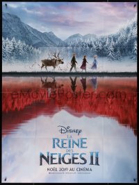 5w1088 FROZEN II advance French 1p 2019 Disney, great image of Anna, Elsa Kristoff & Sven by lake!