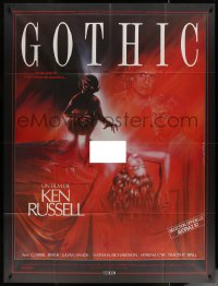 5w1110 GOTHIC French 1p 1987 Ken Russell, different art of demon & naked girl by Gilbert Raffin!
