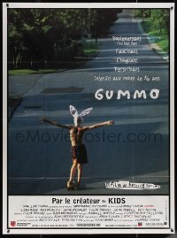 5w1119 GUMMO French 1p 1997 wacky image of half-naked man on skateboard & wearing bunny hat!