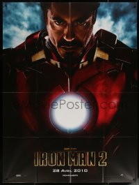 5w1158 IRON MAN 2 teaser French 1p 2010 Marvel, directed by Jon Favreau, c/u of Robert Downey Jr!