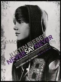 5w1167 JUSTIN BIEBER: NEVER SAY NEVER advance French 1p 2011 great close up of the young pop star!