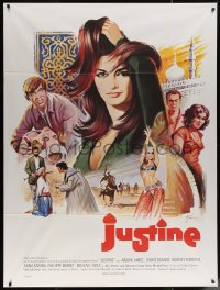 5w1168 JUSTINE French 1p 1969 different Boris Grinsson montage art of super sexy Anouk Aimee!