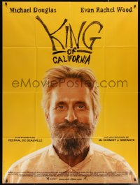 5w1176 KING OF CALIFORNIA French 1p 2007 great different portrait of bearded Michael Douglas!