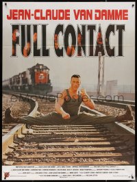 5w1195 LIONHEART French 1p 1991 Jean-Claude Van Damme doing splits on train tracks, Full Contact!