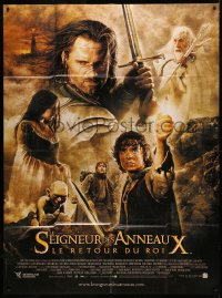 5w1200 LORD OF THE RINGS: THE RETURN OF THE KING French 1p 2003 Peter Jackson, cool cast montage art!