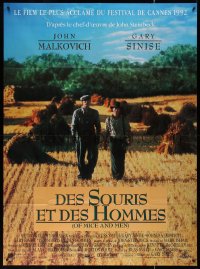 5w1274 OF MICE & MEN French 1p 1992 Gary Sinise, John Malkovich, from classic John Steinbeck novel!