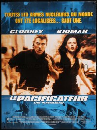 5w1293 PEACEMAKER French 1p 1997 great image of George Clooney & sexy Nicole Kidman running!