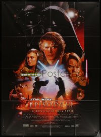 5w1324 REVENGE OF THE SITH French 1p 2005 Star Wars Episode III, cool montage art by Drew Struzan!