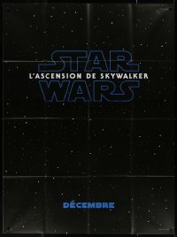 5w1329 RISE OF SKYWALKER teaser French 1p 2019 Star Wars, title over black & starry background!