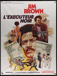 5w1354 SLAUGHTER'S BIG RIPOFF French 1p 1974 the mob put the finger on BAD Jim Brown, Akimoto art!